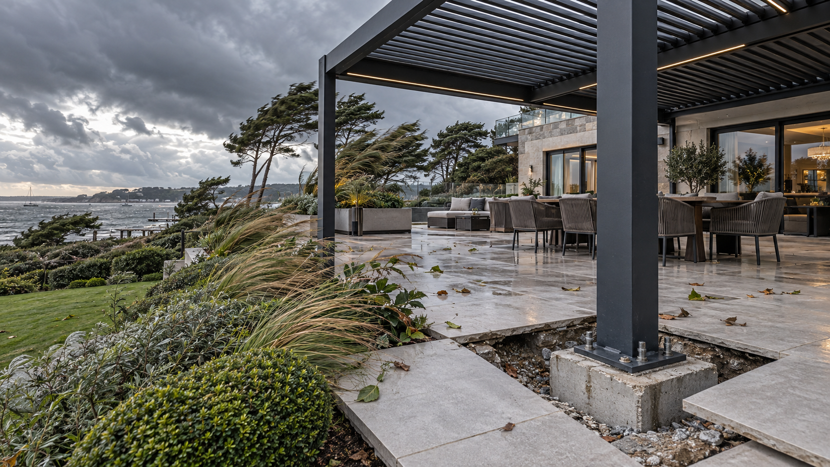 The £15k Kite: Why Coastal Pergolas Need Serious Foundations